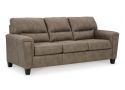3 Seater Pull Out Queen Size Faux Leather Sofa Bed in Brown - Nankin